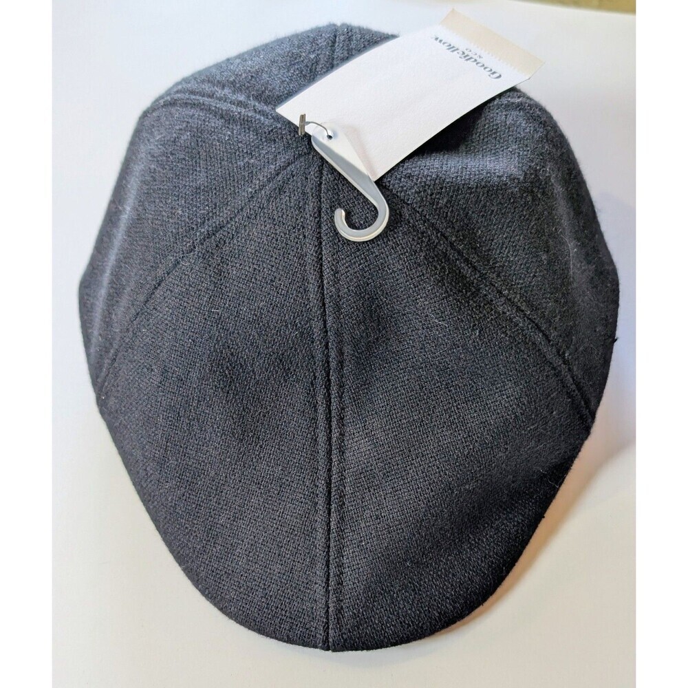 Goodfellow & Co Men's Ivy Flat Cap Black Wool Blend Driving Hat Size L/XL NWT